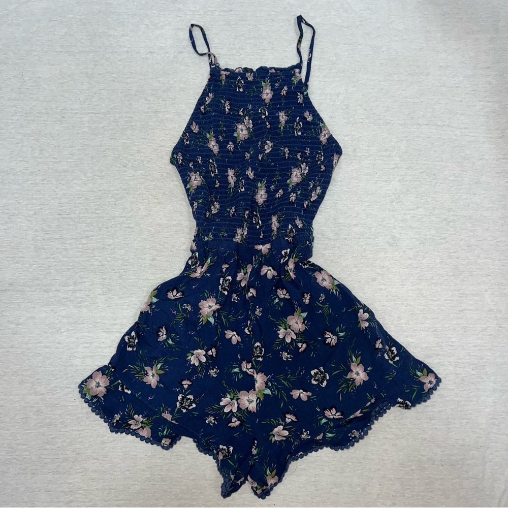 American Eagle Blue Floral Romper